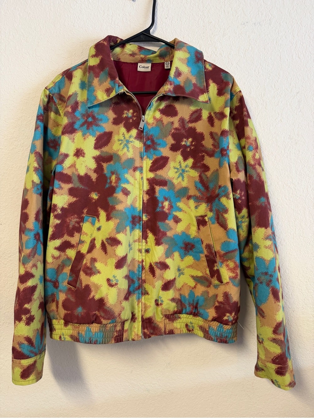 PacSun Floral Lightweight Zip Shirt Jacket in Yellow, Teal & Maroon Men’s M/L